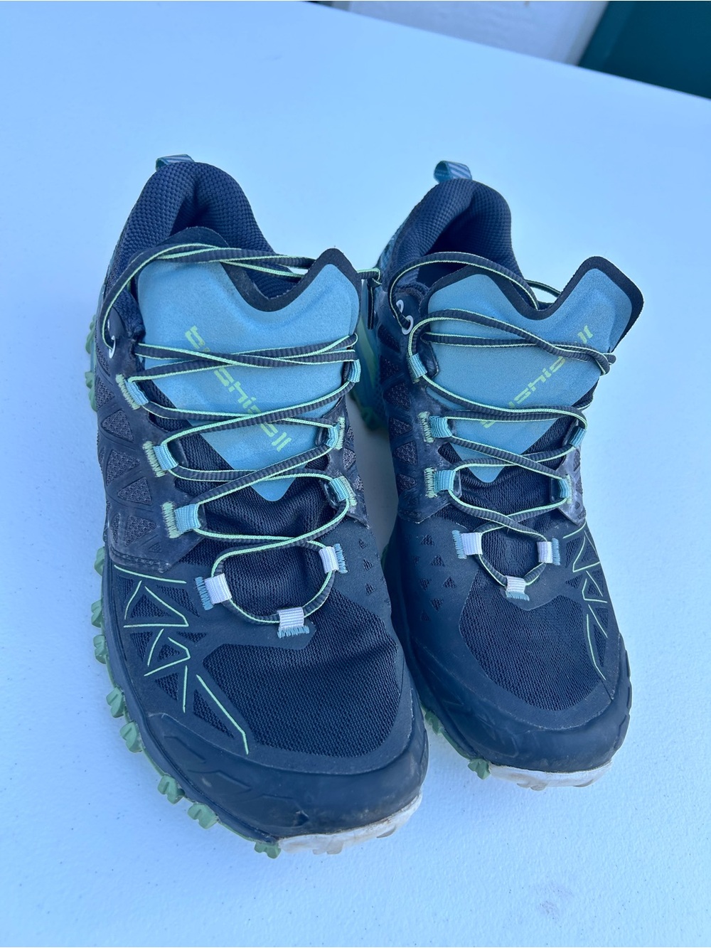 La Sportiva Black and Light Blue Women's Trail Running Shoes